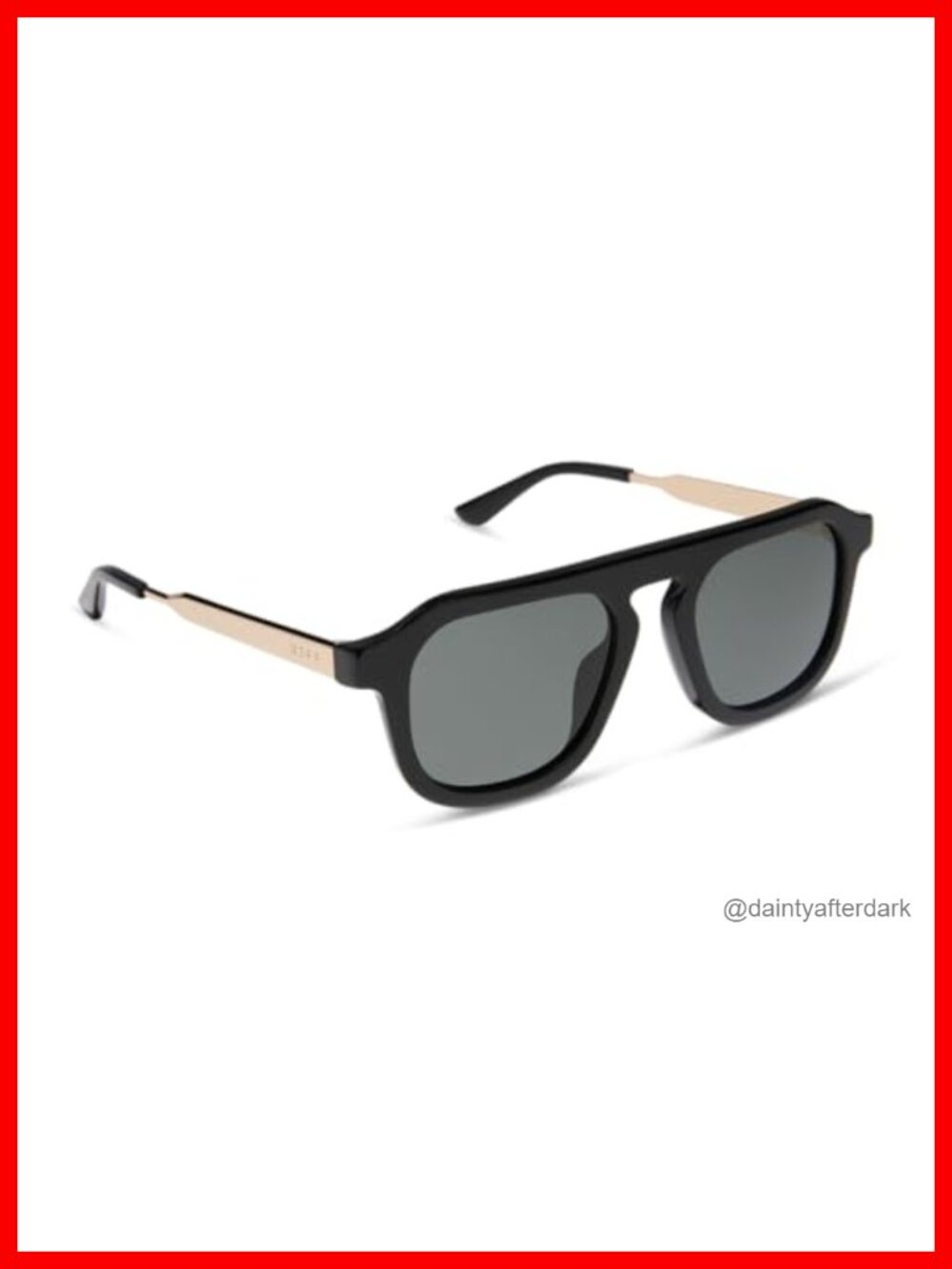 DIFF Square Polarized Sunglasses UV400 Acetate Medium Wide Fit